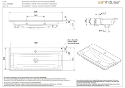 Vasque murale ou à encastrer céramique traditionnelle SANINDUSA Look 83x36 blanc