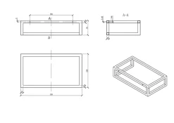 Vasque murale suspendue design 44x22x10cm en fonte minérale - Avec bonde et cache, Rangement gauche, Sans console, Quartz noir