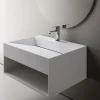 Vasque murale 60x46x28cm en fonte minérale avec espace de rangement - blanc mat - TWG71