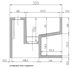 Vasque murale 32,5x32,5x25cm en fonte minérale avec espace de rangement - PB2035
