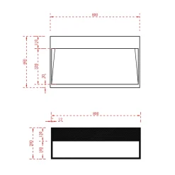 Vasque murale 80x46x28cm en fonte minérale avec espace de rangement - blanc mat - TWG71