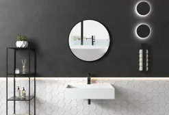 Vasque murale 60x46x13cm en fonte minérale - PB2080 - blanc mat