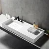 Vasque murale 120x50x12cm ou à poser avec espace de rangement - fonte minérale - TWG222