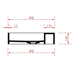 Vasque murale 120x50x12cm ou à poser avec espace de rangement - fonte minérale - TWG222