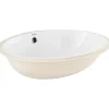 Vasque ovale a encastrer par dessous 57x45 hauteur 20cm porcelaine vitrifiée SANINDUSA VOUGA blanche (vidage non inclus)