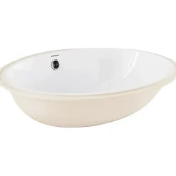 Vasque ovale a encastrer par dessous 57x45 hauteur 20cm porcelaine vitrifiée SANINDUSA VOUGA blanche (vidage non inclus)