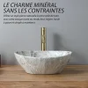 Vasque ovale effet pierre naturel (41,5 x 33,5 x 14,5 cm) - DILECI