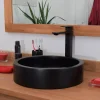Vasque ronde à poser effet béton noir, Arlequin