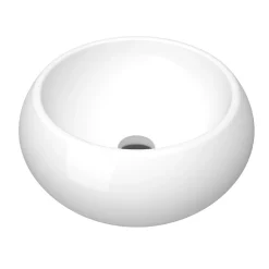 Vasque ronde à poser en céramique blanche, diamètre 40 x H.15 cm, Galedo Bowl