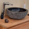 Vasque ronde à poser en marbre noir, Marmo