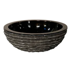 Vasque ronde à poser en marbre noir, Marmo
