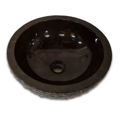 Vasque ronde à poser en marbre noir, Marmo