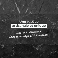 Vasque ronde à poser en marbre noir, Marmo