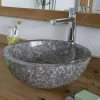 Vasque ronde à poser en marbre gris, Lizéa