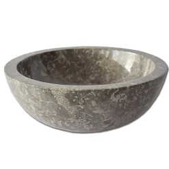 Vasque ronde à poser en marbre gris, Lizéa