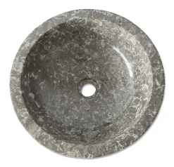 Vasque ronde à poser en marbre gris, Lizéa