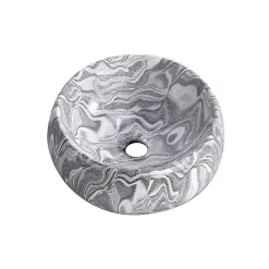 Vasque ronde creuse effet gris zébré (diamètre 40 cm) - DILECI