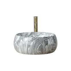 Vasque ronde creuse effet gris zébré (diamètre 40 cm) - DILECI