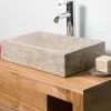 Vasque salle de bain à poser Alexandrie rectangle 30cm x 40cm gris