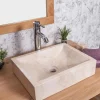Vasque salle de bain à poser Alexandrie rectangle 30cm x 40cm crème