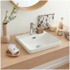 Vasque semi encastrée carrée en céramique blanche 37cm
