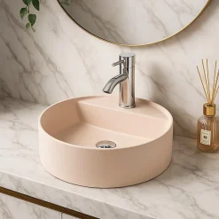 Vasque Semi-Encastrée - 42,5 cm - en Solid surface - Beige Rosé - Aurélie