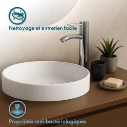 Vasque semi-encastrée 40 cm en Solid surface - Lucia