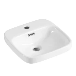 Vasque semi-encastrée carrée céramique blanc Carla