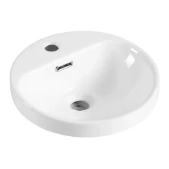 Vasque semi-encastrée ronde céramique blanc Carla
