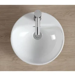 Vasque semi-encastrée ronde céramique blanc Carla