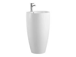 Vasque sur pied cylindrique blanche - D50 x H83 cm - MILOS II