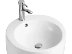 Vasque sur pied cylindrique blanche - D50 x H83 cm - MILOS II