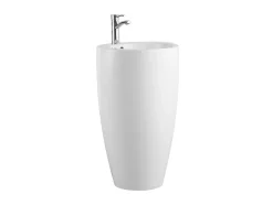 Vasque sur pied cylindrique blanche - D50 x H83 cm - MILOS II