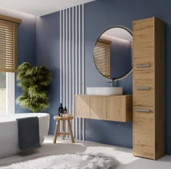 VERONA - Armoire Colonne de salle de bain - 170x30x30 - Meuble rangement salle de bain