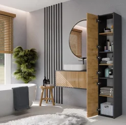 VERONA - Armoire de salle de bains - 170x30x30 cm - Meuble colonne de rangement SDB
