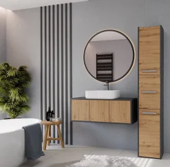 VERONA - Armoire de salle de bains - 170x30x30 cm - Meuble colonne de rangement SDB