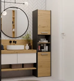 VERONA - Armoire de salle de bains - 170x40x30 cm - Meuble colonne de rangement SDB