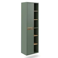 Vicco Armoire de salle de bain Vert/Anthracite 50x170cm avec des étagères ouvertes