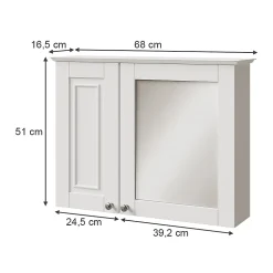 Vicco Armoire de toilette Blanc 68x51cm