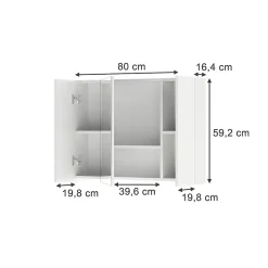 Vicco Armoire de toilette Blanc 80x59.2cm avec des étagères