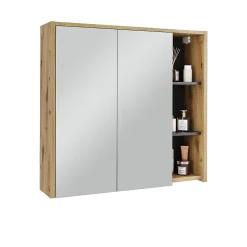Vicco Armoire de toilette Artisan/gris 80x75cm avec des étagères ouvertes