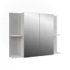 Vicco Armoire de toilette blanc/blanc brillant 100x75cm avec 2 portes