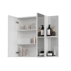Vicco Armoire de toilette blanc/blanc brillant 100x75cm avec 2 portes