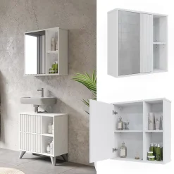 Vicco Armoire de toilette Blanc 60x60cm
