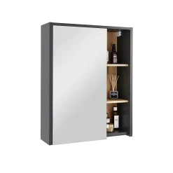 Vicco Armoire de toilette Gris/Artisan 60x75cm avec des étagères ouvertes