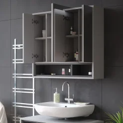 Vicco Armoire de toilette Gris/Anthracite 80x72cm