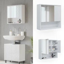 Vicco Armoire de toilette Blanc 54x53cm