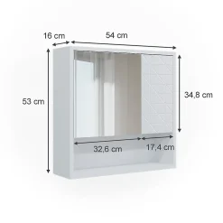 Vicco Armoire de toilette Blanc 54x53cm