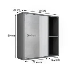Vicco Armoire de toilette Anthracite 60x60cm