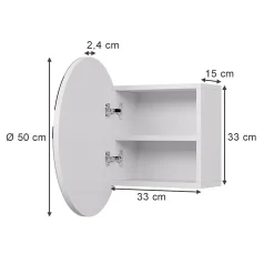 Vicco Armoire de toilette Blanc 50x50cm avec 2 compartiments